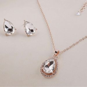 Bridesmaids jewelry. 3 sets. Rose gold.